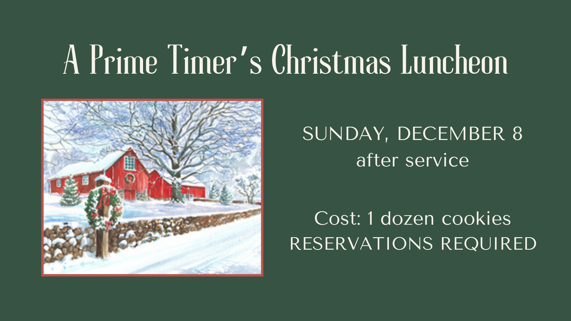 A Prime Timer’s Christmas Luncheon